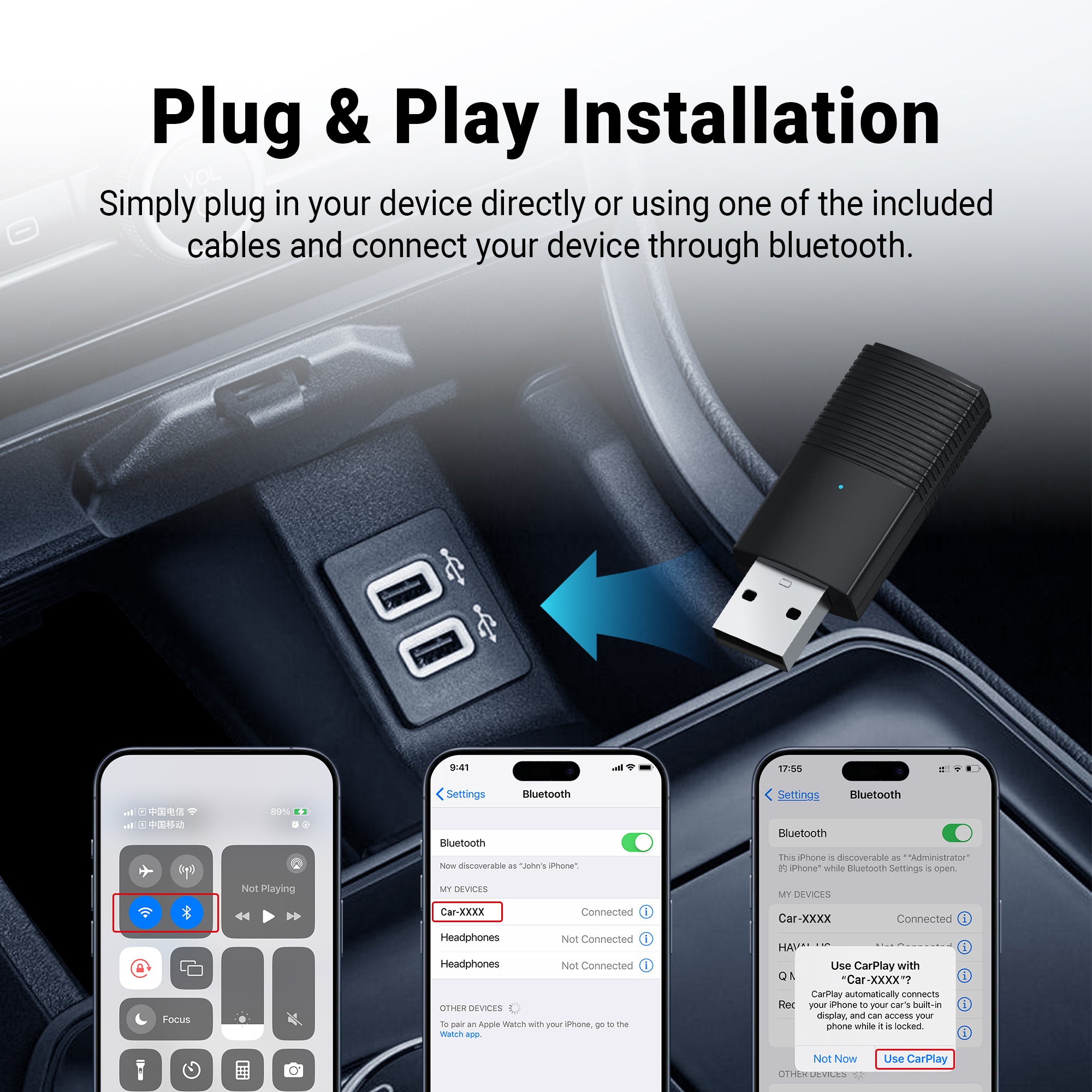 ⌛TK-Last 5-Hour Flash Sale!🔥Mini Wireless CarPlay Adapter