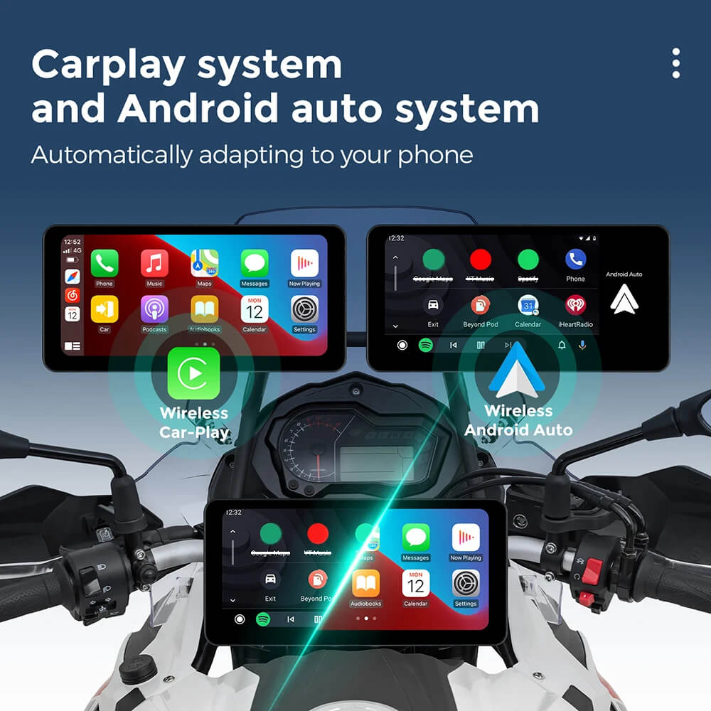 ⌛Today's Special🔥PCarPlay Lite C5 Ultra Motorcycle Android 12 GPS Display Screen With DVR Camera