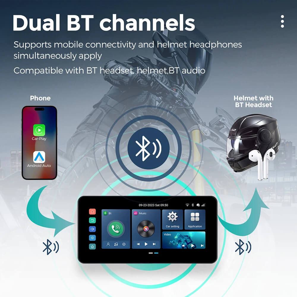 ⌛Today's Special🔥PCarPlay Lite C5 Ultra Motorcycle Android 12 GPS Display Screen With DVR Camera