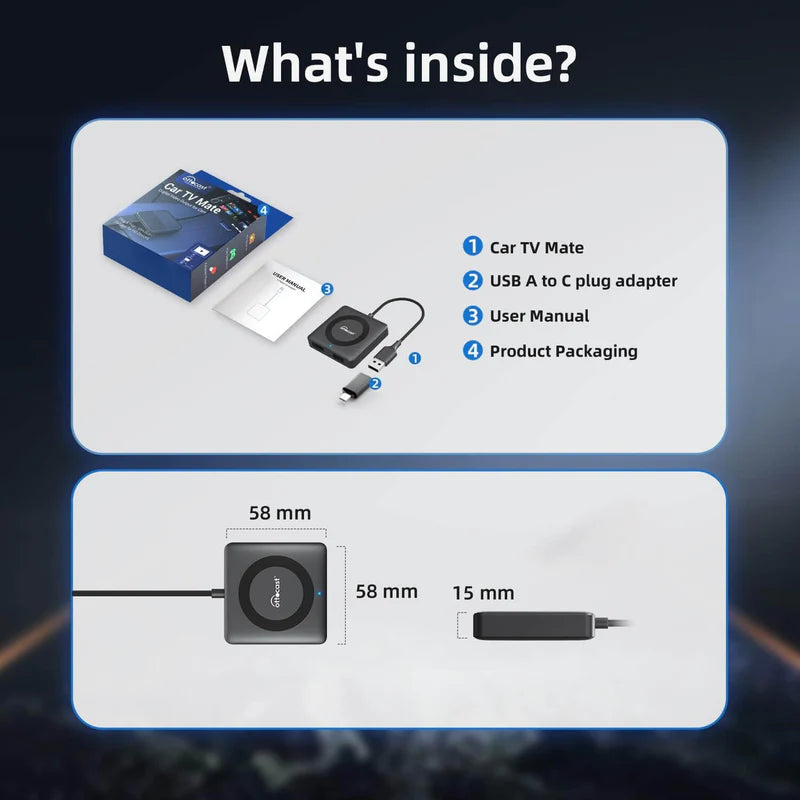 ⌛Today's Special🔥Car TV Mate Pro- HDMI Multimedia & Wireless CarPlay Adapter